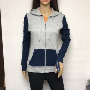 New American Living womens medium full zip hoodie sweatshirt raglan colorblock